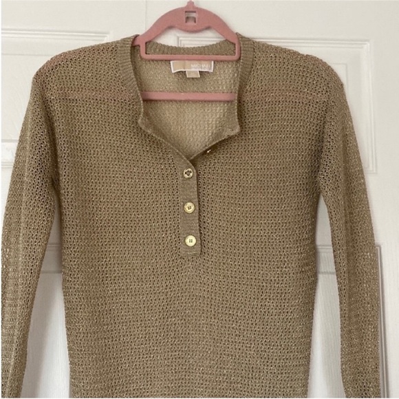 MICHAEL Michael Kors Sweaters - MICHAEL Michael Kors sheer gold sweater size XS